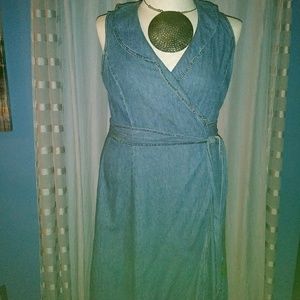 Fly denim wrap dress